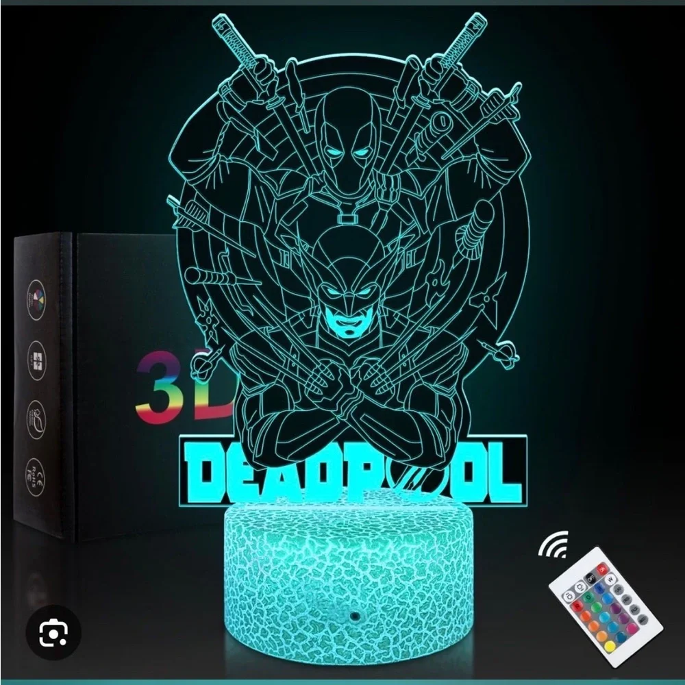 Deadpool 3D LED Night Light with Remote